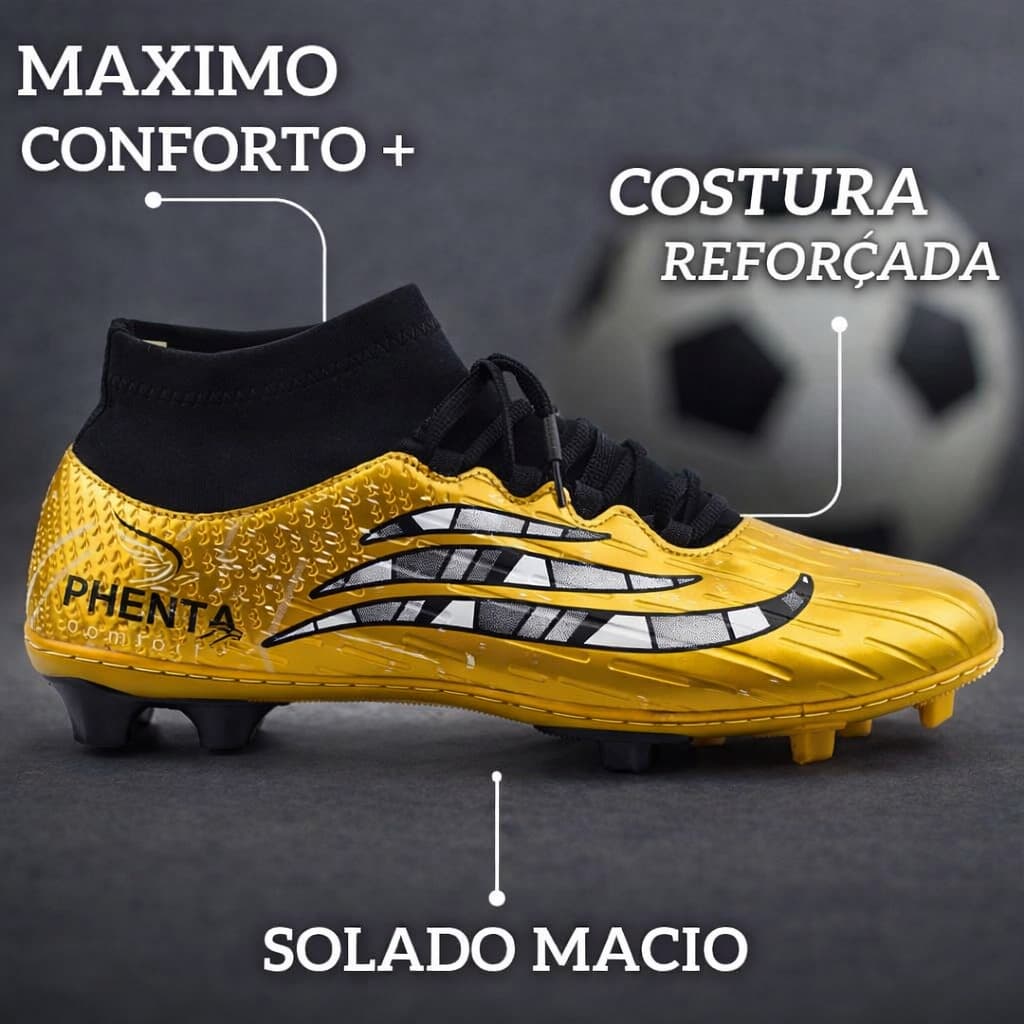 Chuteira para Campo Adulto Alta Durabilidade Leve e Macia