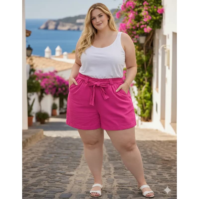 Bermuda Meias Coxa Cos eCinto PLUS SIZE Confort Bolsos Viscolycra do tam 46 ao 68