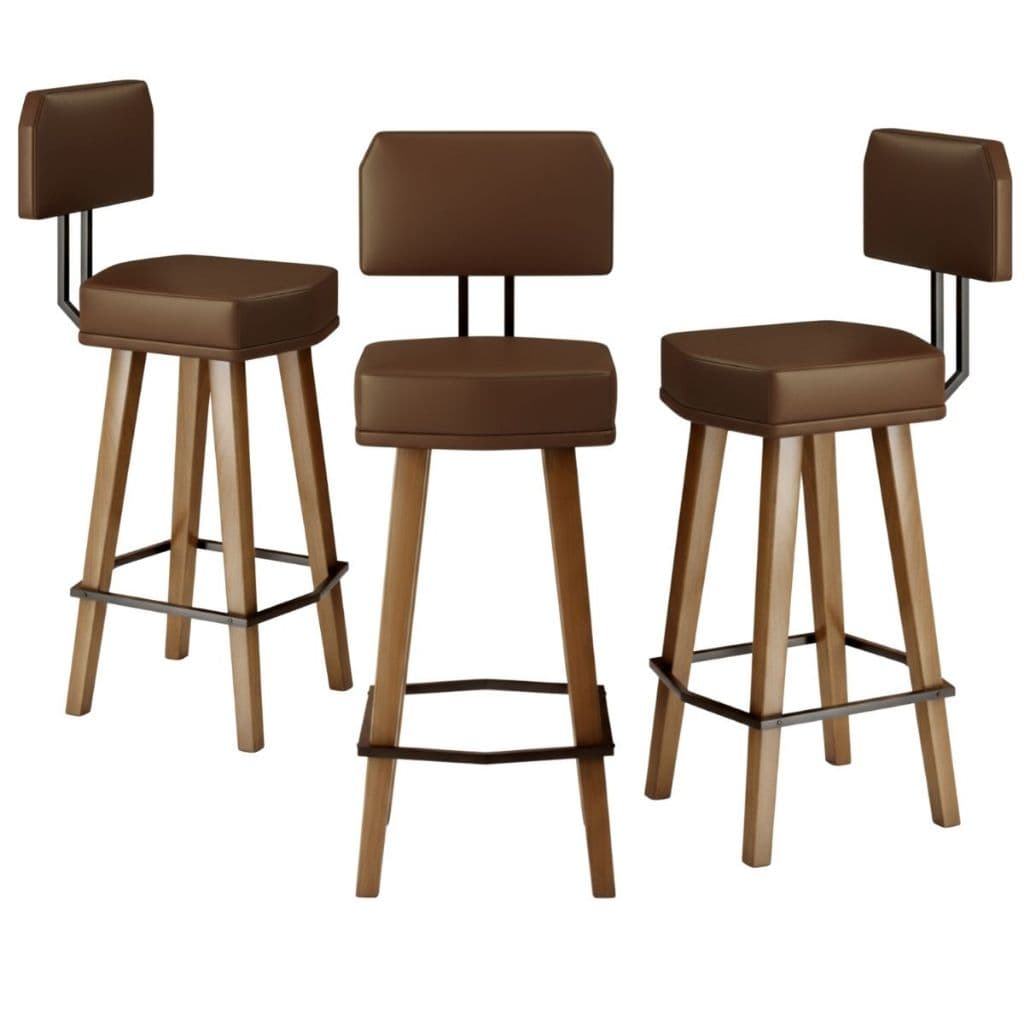 Kit 3 Banquetas Com Encosto para Cozinha Americana Área Gourmet Balcão de Cozinha Bancada Ilha com Pés Palitos