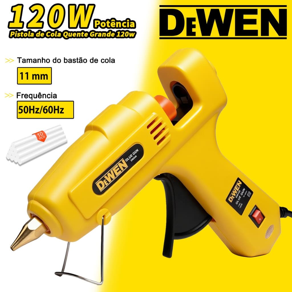 Máquina profissional de cola quente 120w+10 Bastões Ferramenta Ideal para Artesanato Secagem Rápida