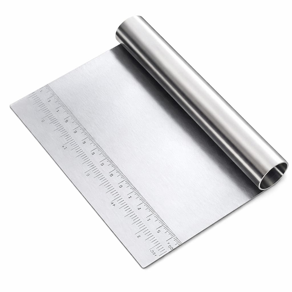 Espátula Cortador de Massa Inox 15cm com Régua | Raspador de Massa Confeitaria e Panificação