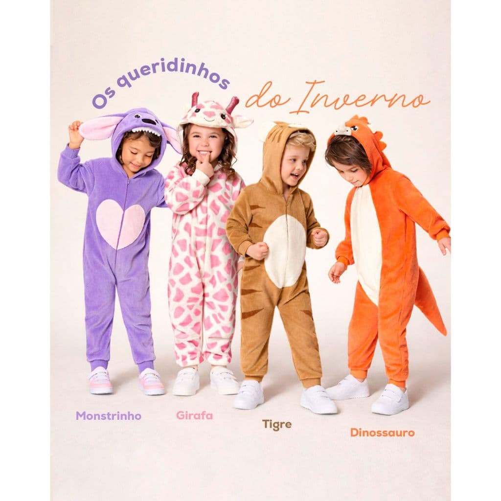 Macacão Infantil Dinossauro Pelúcia Fantasia Dino Confortável Tam 4 ao 10