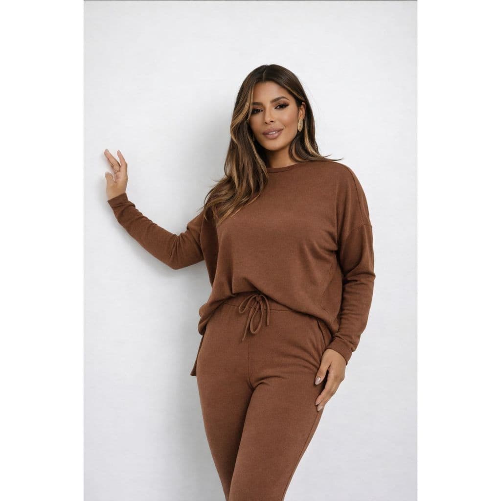 Conjunto Feminino de Frio Lanzinha Blusa Mullet e Calça Jogger Moda Inverno
