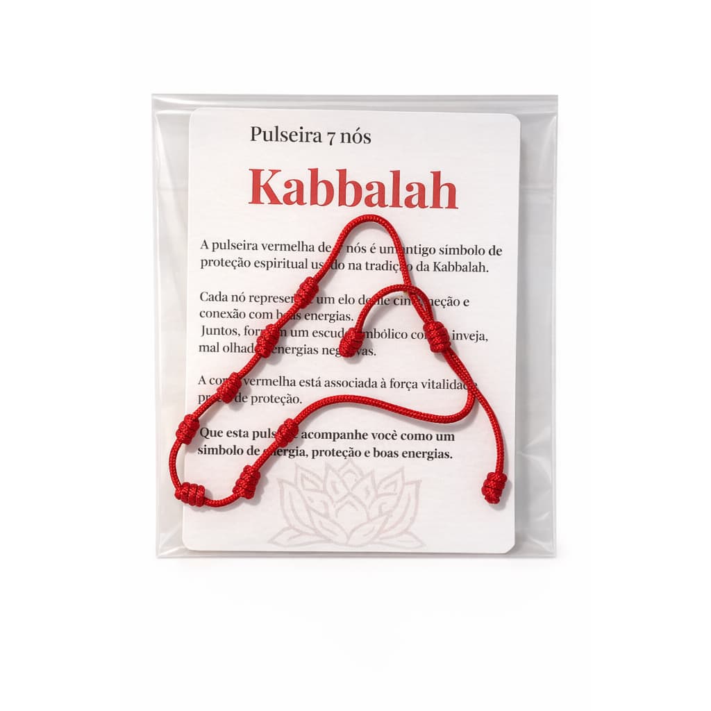 Pulseira Vermelha Kabbalah 7 Nós | Amuleto Espiritual Contra Inveja e Mal Olhado | Ajustável