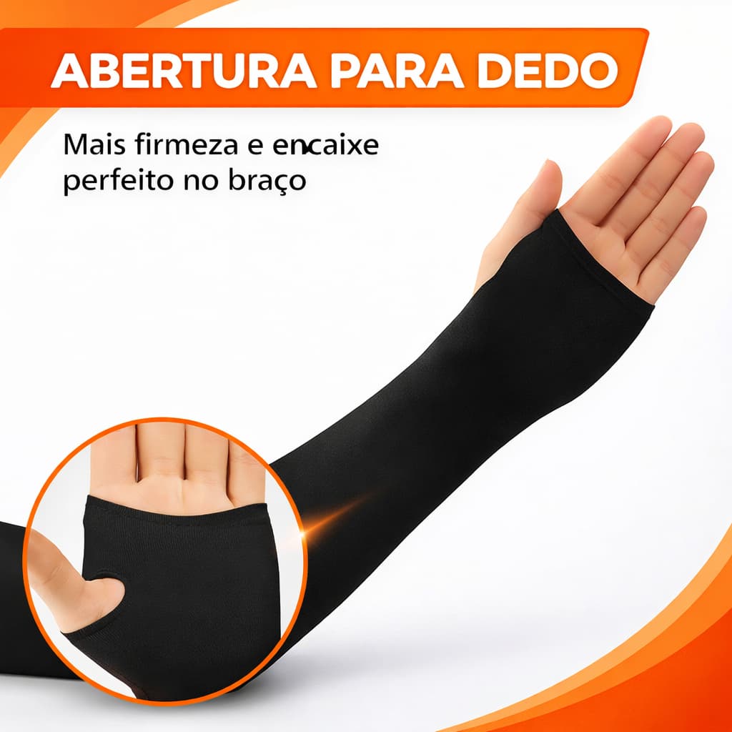 Par Manguito Mangote Proteção solar UV50 Corrida Motoboy Unissex