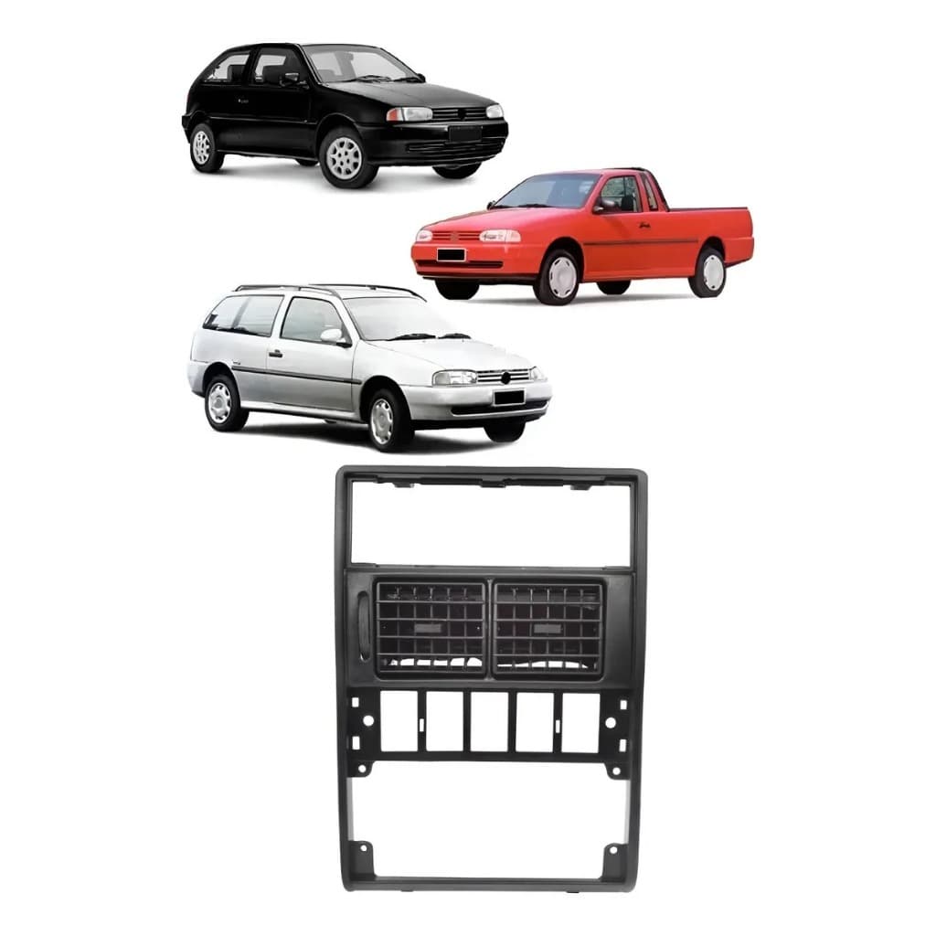 Moldura Central Painel Radio + Difusor Ar Gol Saveiro Parat Preto