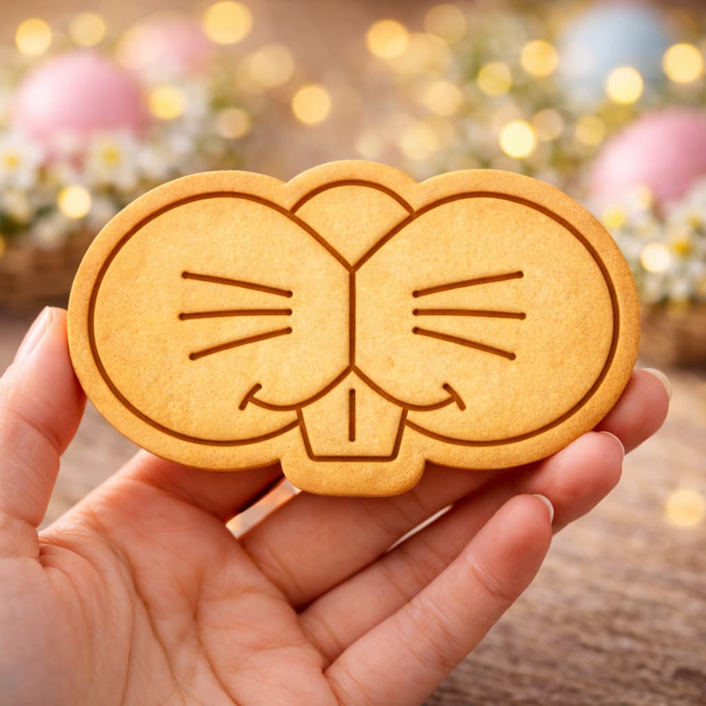 Cortador de Biscoito Focinho de Coelho Páscoa Molde Bolacha Pasta Americana Biscuit Confeitaria