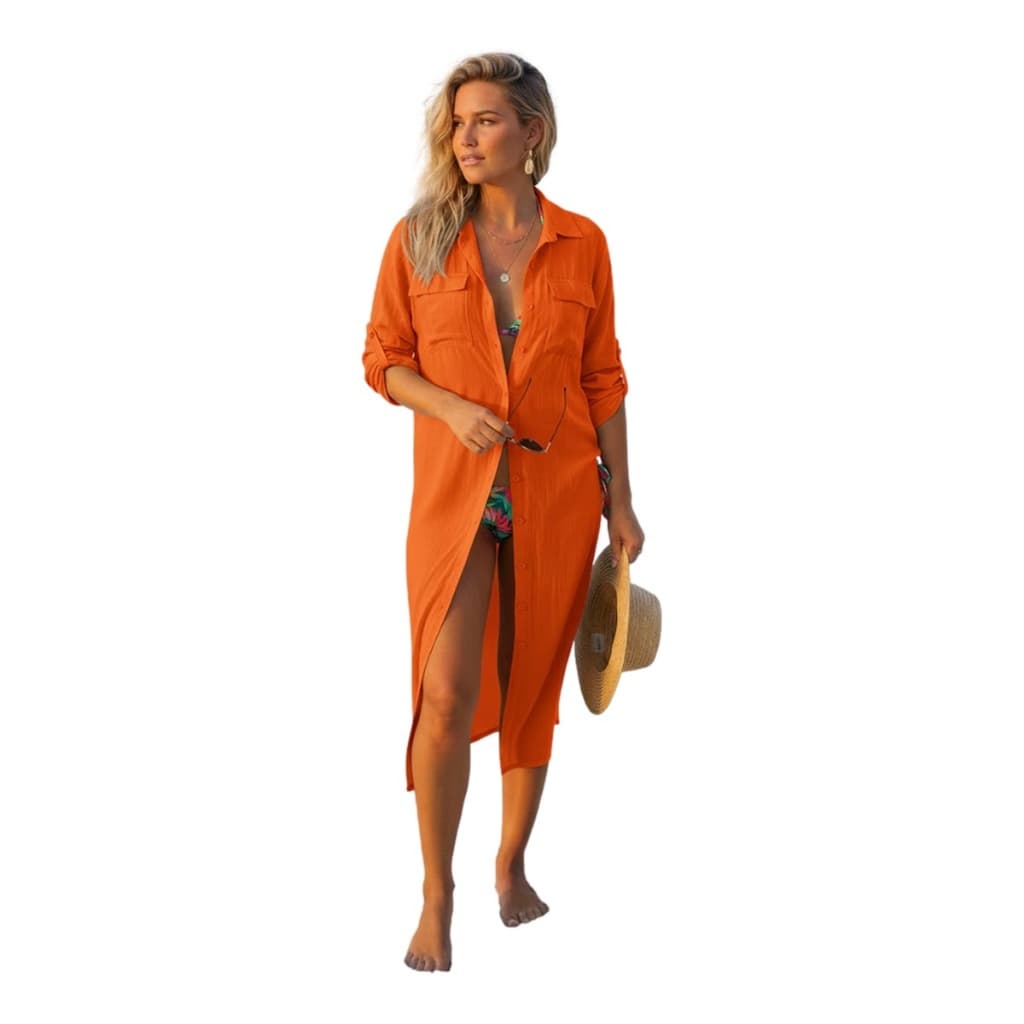 Saida De Praia Elegante Feminina Moda Confortavel Chique Longa 2870