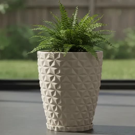 Vaso coluna diamante de polietileno para plantas decorativo Medio Varanda Jardim Sala