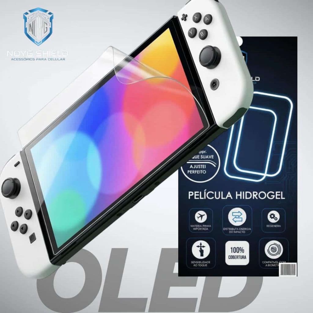 Pelicula Gel Hidrogel Protetor de Tela Anti Impacto para Nintendo Switch OLED