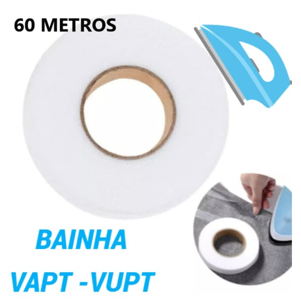 Fita Adesiva Barra Bainha Fácil Costura Rolo 60 Metros