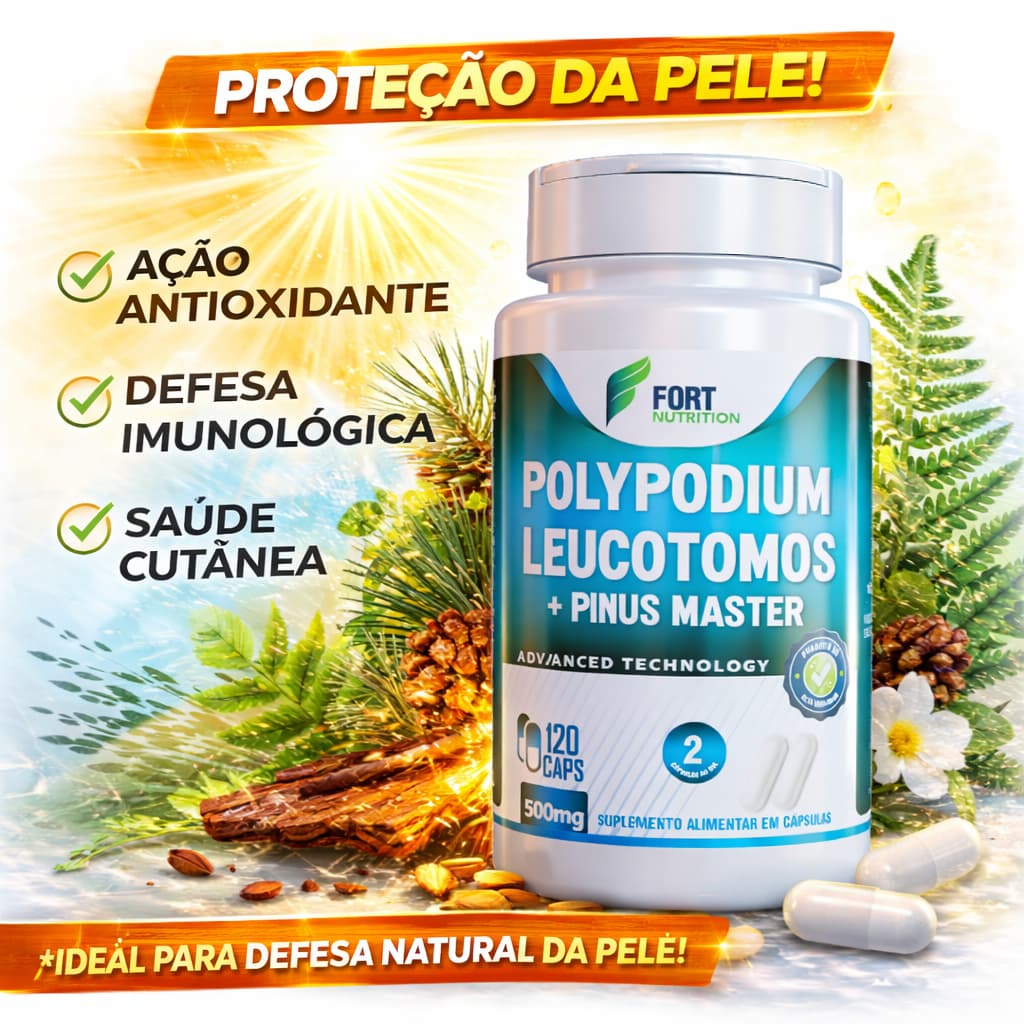Polypodiium Leucotomos+Pinus Master 120 Cápsulas | 500mg FORT NUTRITION