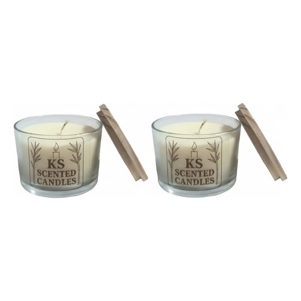 Kit 2 Velas Aromáticas Premium - Perfumada Decorativa 150gr Branco Lisa Lavanda - Capim Limao - Cedro - Baby  Kit 2 Vela