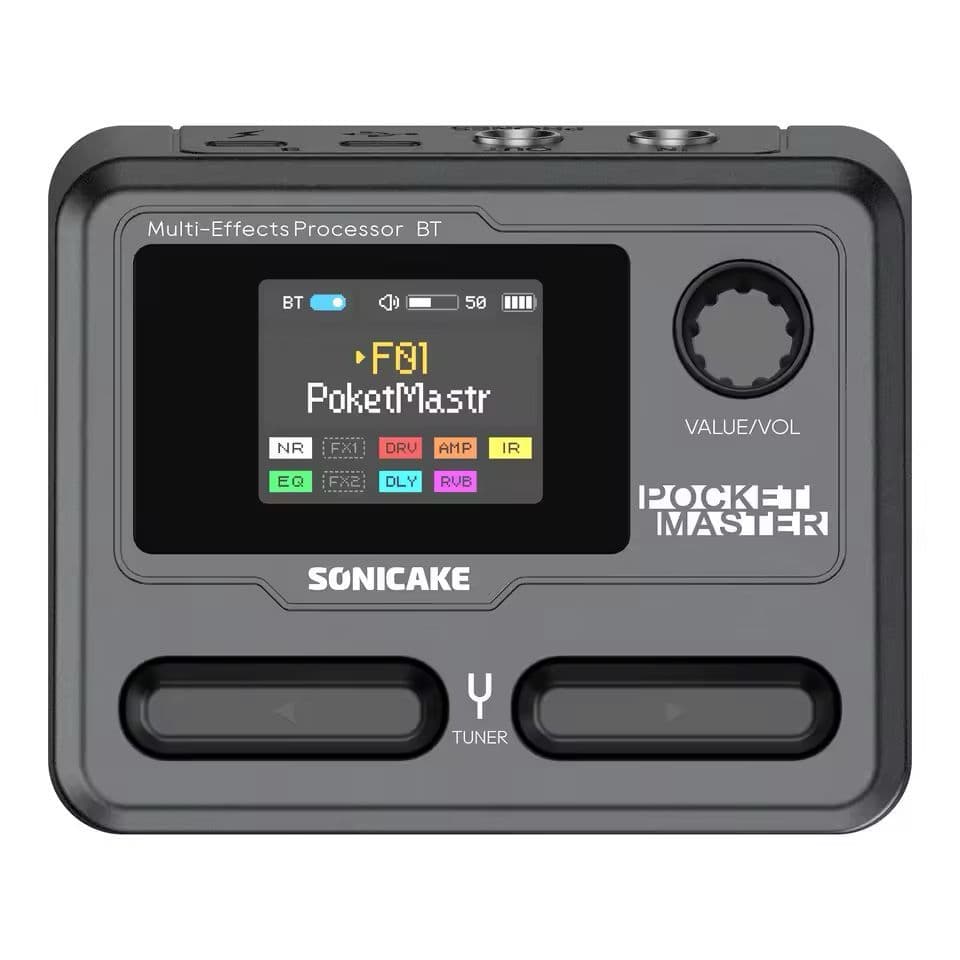 Pedaleira Sonicake Pocket Master - Interface e Multi-Efeitos p/ Guitarra e Baixo