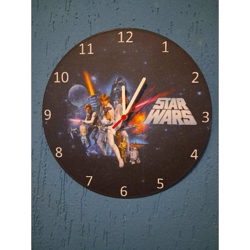 RELÓGIO de parede feito em DISCO DE VINIL - STAR WARS  30 cm - Darth Vader rock música cinema decoração presente