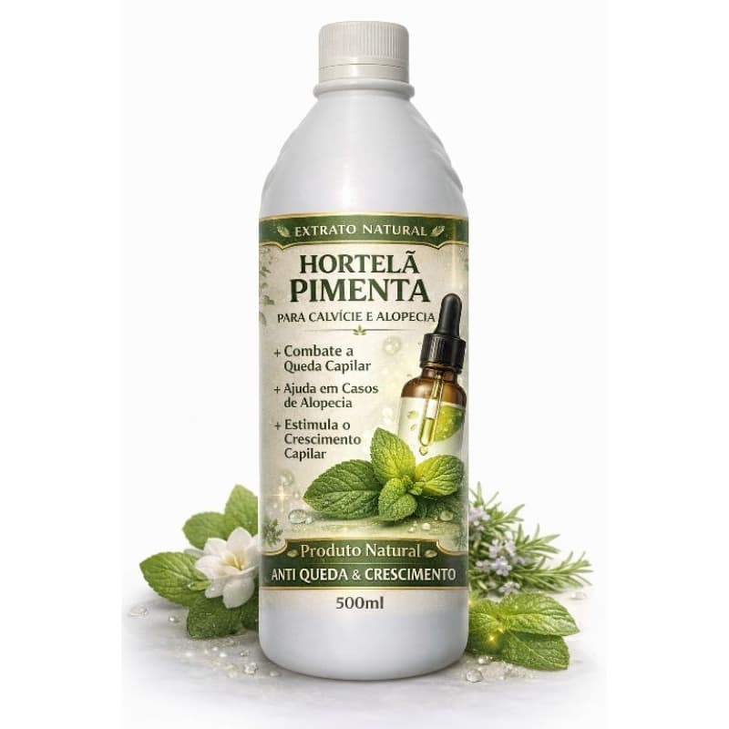 Estrato puro  hortelã pimenta  cabelo ralo, falhas no couro cabeludo,calvice,alopecia, anti  queda e crescimento capilar