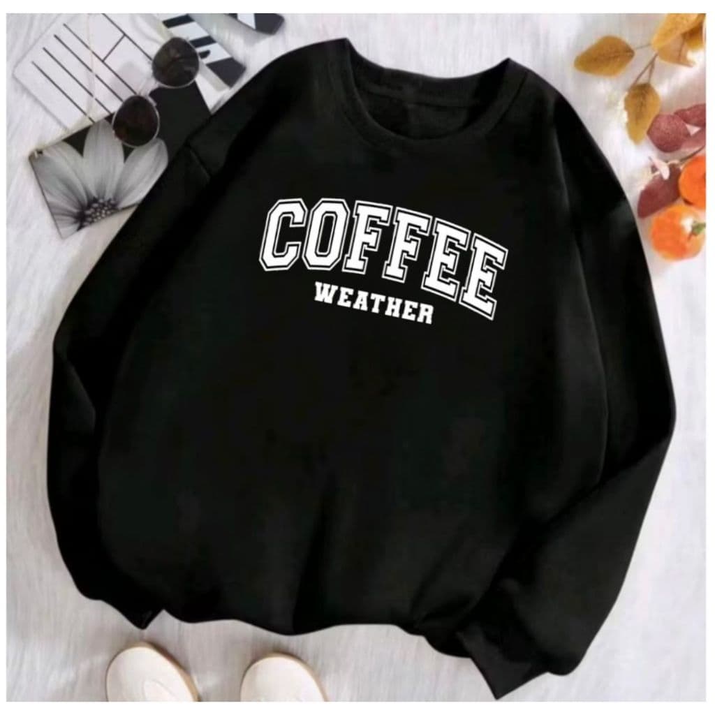Blusa Moletom Coffee Weather Gola Redonda Feminino e Masculino Algodão Flanelado Promoção Inverno Envio Imediato