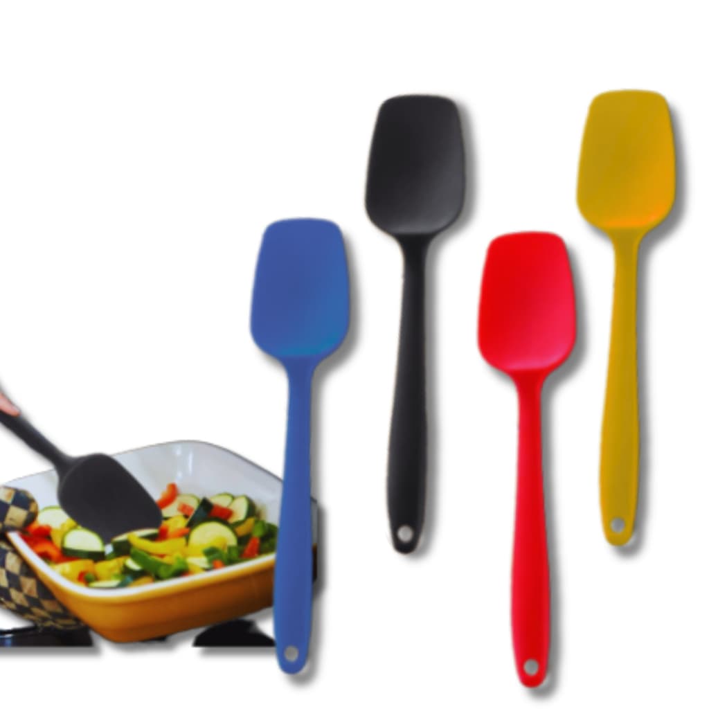 Conunto 5 Espátula de Silicone Espátula 27cm Grande Reta Cozinha Casa Buffet Linha Premium