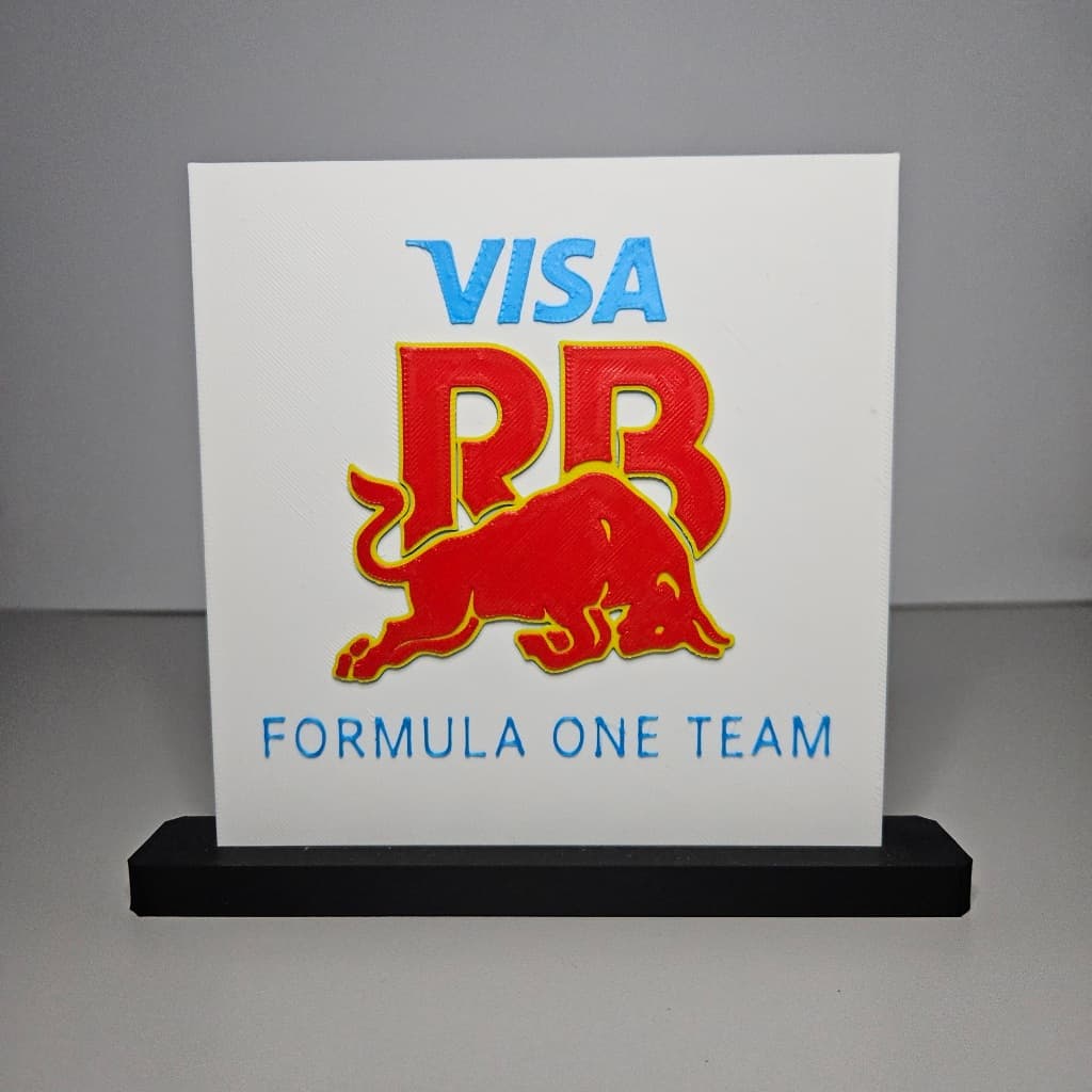 Letreiro RB Visa App  F1 3D Decorativo | Logo F1 para Setup, Quarto e Colecionadores
