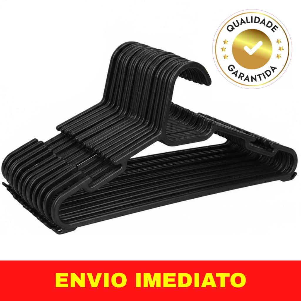 Kit 30 Cabides Preto Reforçado Adulto Linha Premium Envio Imediato