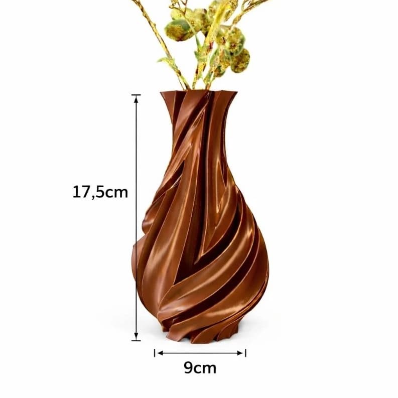 Vaso Para Decoração  Moderno com Design Espiral 3D – Elegância Sofisticada para Sala e Escritório