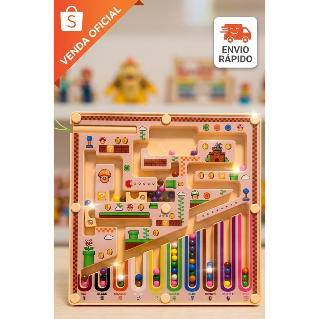 Brinquedo Labirinto Magnético Educativo Pedagógico Desenvolvimento Infantil (Com Imã)