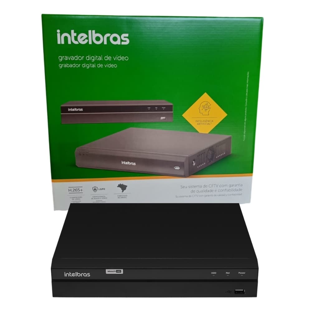 DVR Intelbras MHDX 1304 MultiHD 1080p com Detecção Inteligente de Pessoas e Veículos