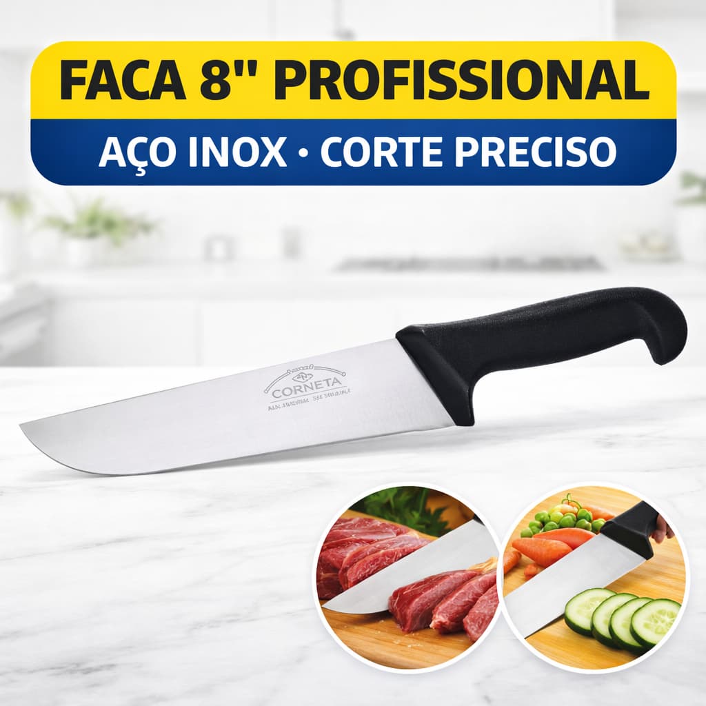 Faca De Cozinha Carne Churrasco Açougue Faca do Chef Profissional Cozinha