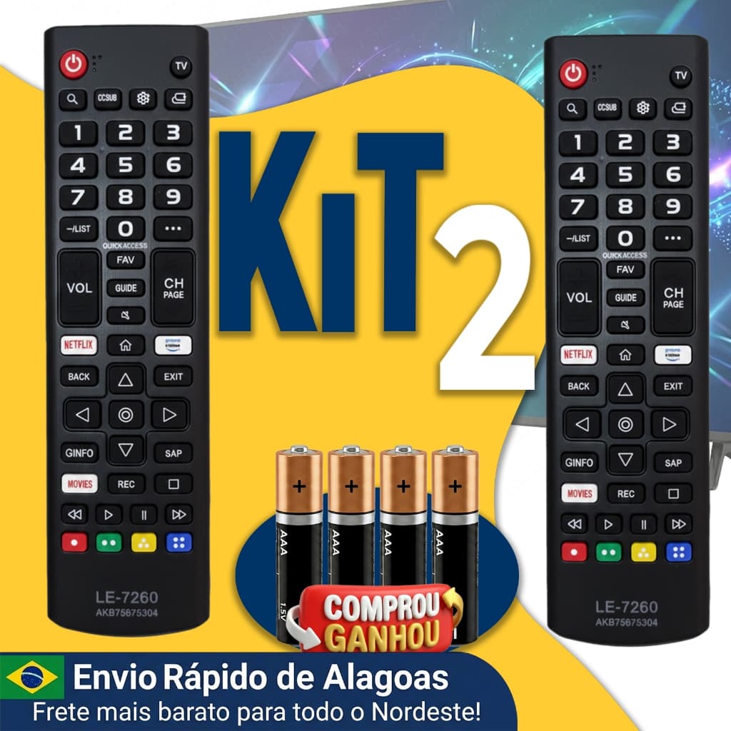 Controle Remoto Compatível Tv Lg Smart 43uj6525 43um7300 Akb75675304