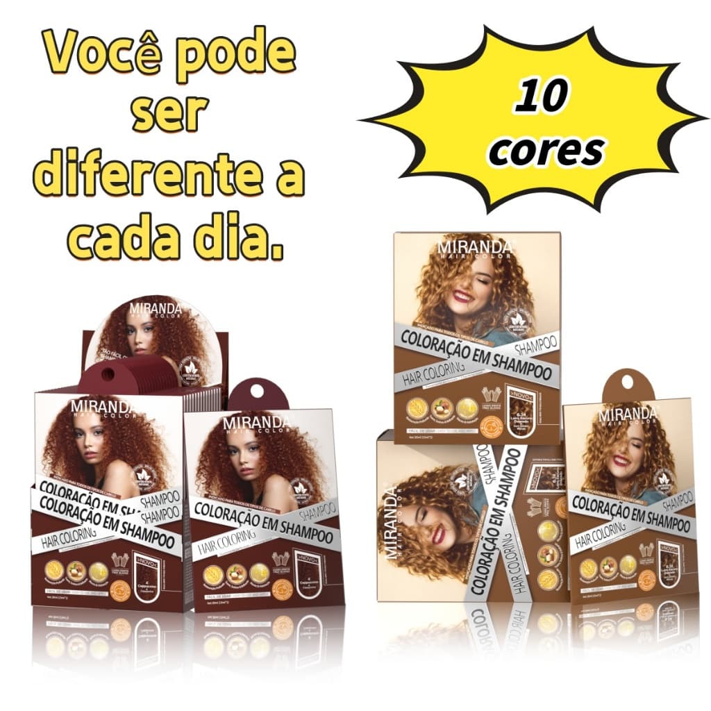 Tinta de Cabelo Creme 2 Sachês 30ml Cada 10 Cores Disponíveis Coloração Prática para Uso em Casa