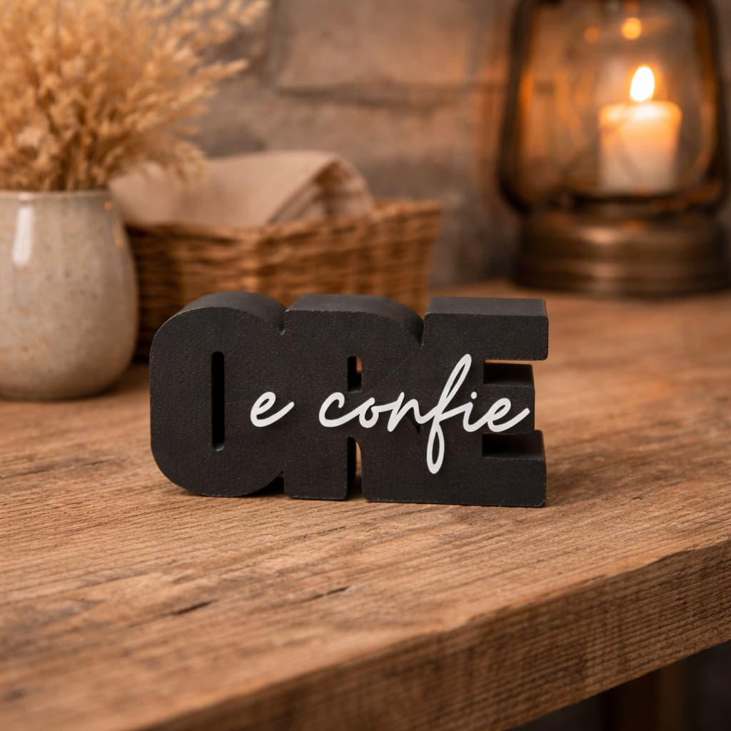 Letra decoração Ore e confie Letrinha Letreiro decorativo Placa decorativa