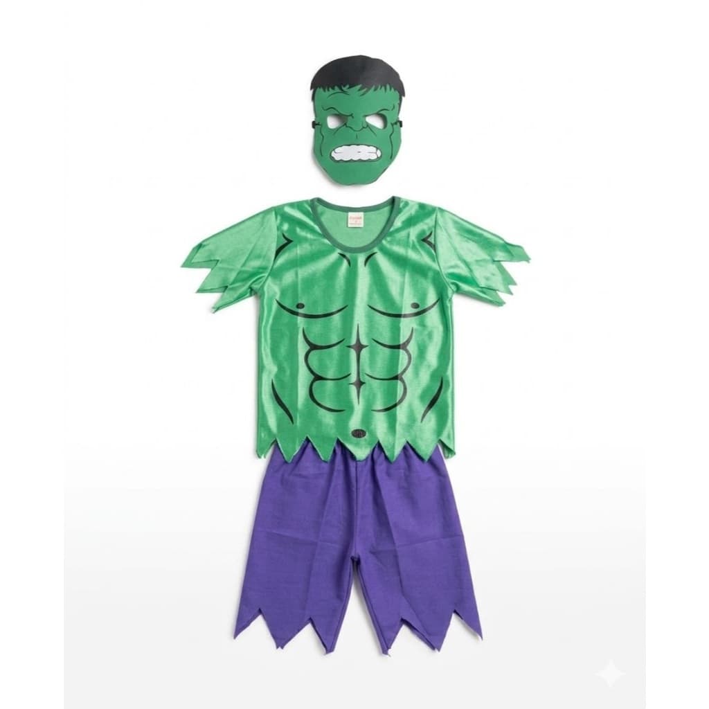 Fantasia Hulk Infantil com Máscara e Músculos Fantasia Vingadores Menino Festa Carnaval
