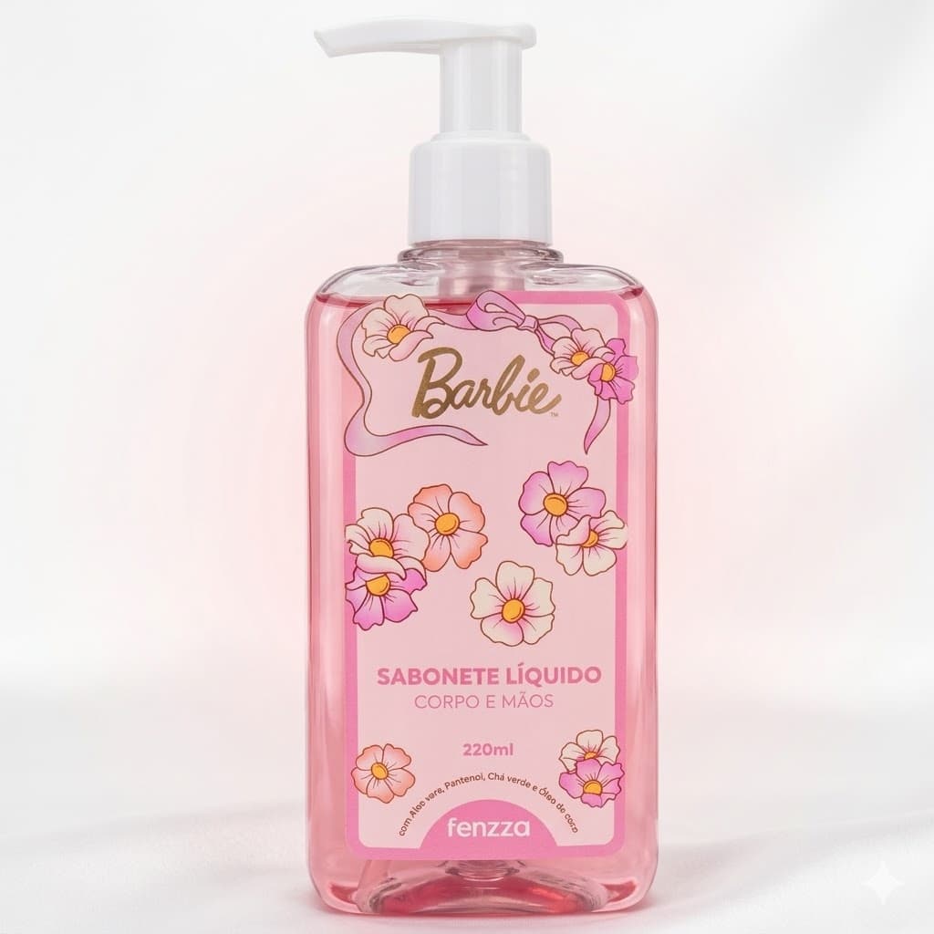 Sabonete Líquido Fenzza Barbie Para Mãos E Corpo 220 ML