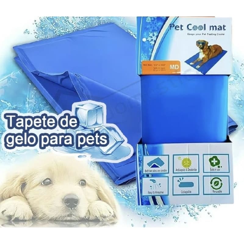 Tapete Gelado Pet Cachorro, Gato Gel Refrescante  Tamanho P/ M / G