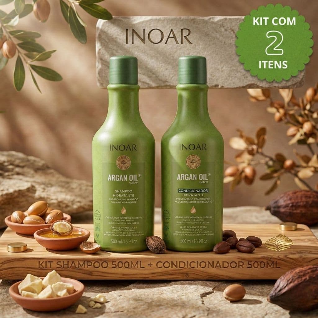 Kit Inoar Argan Oil Shampoo 500ML + Condicionador 500ML