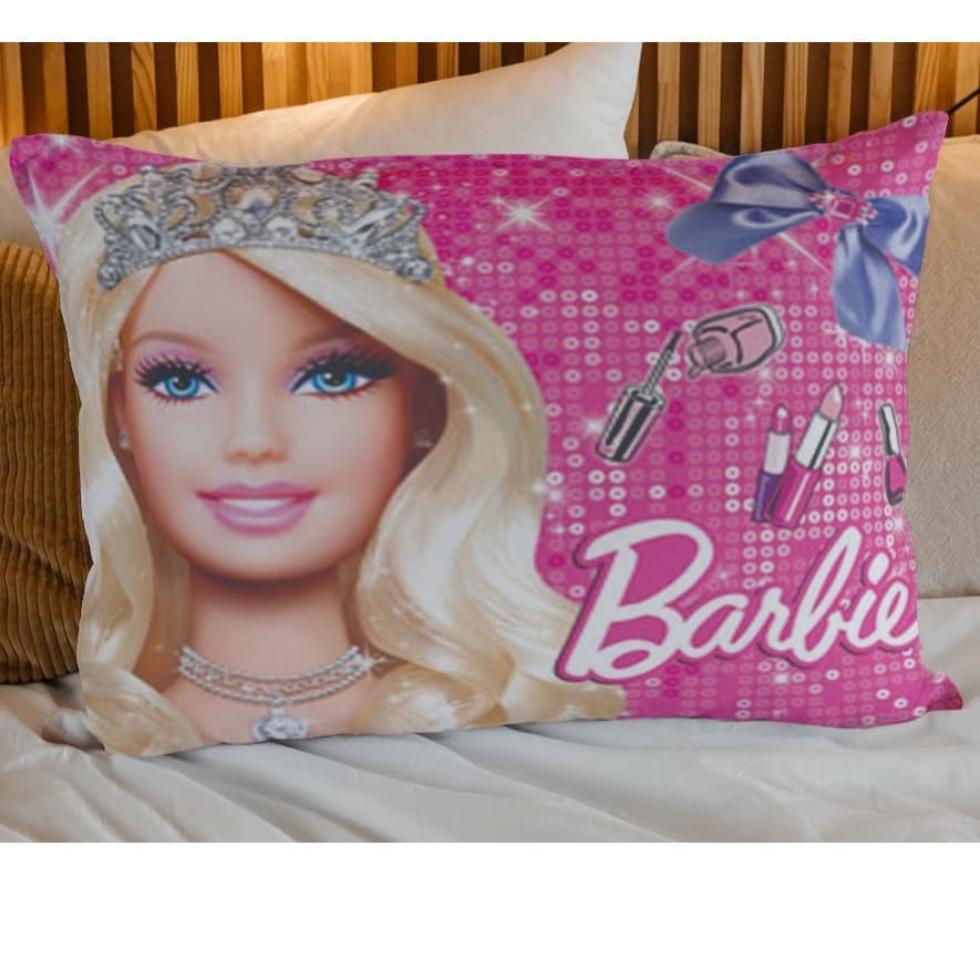 Fronha Capa de Travesseiro Infantil Barbie 70x50cm Oxford Brilhante