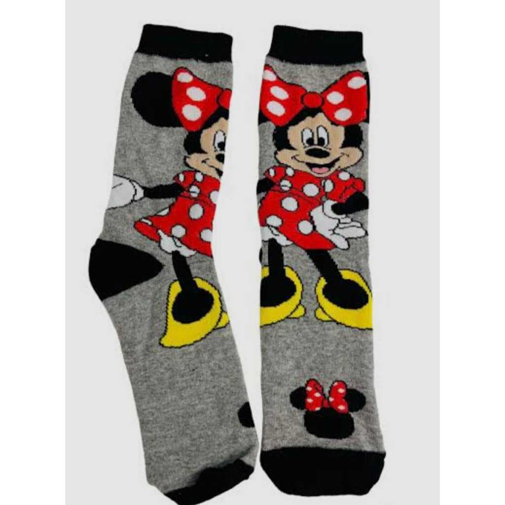 Meia Mickey Minnie Personagem Cano Longo Adulto 75% Algodão