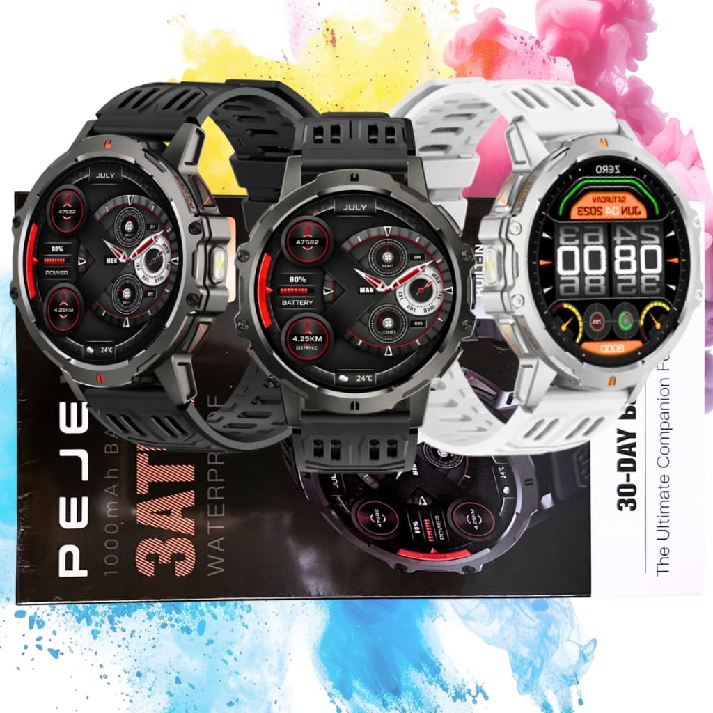 Smartwatch Peje ZW15 3ATM 30 Dias Bateria Relógio Esportivo Lançamento Masculino Tatico Militar