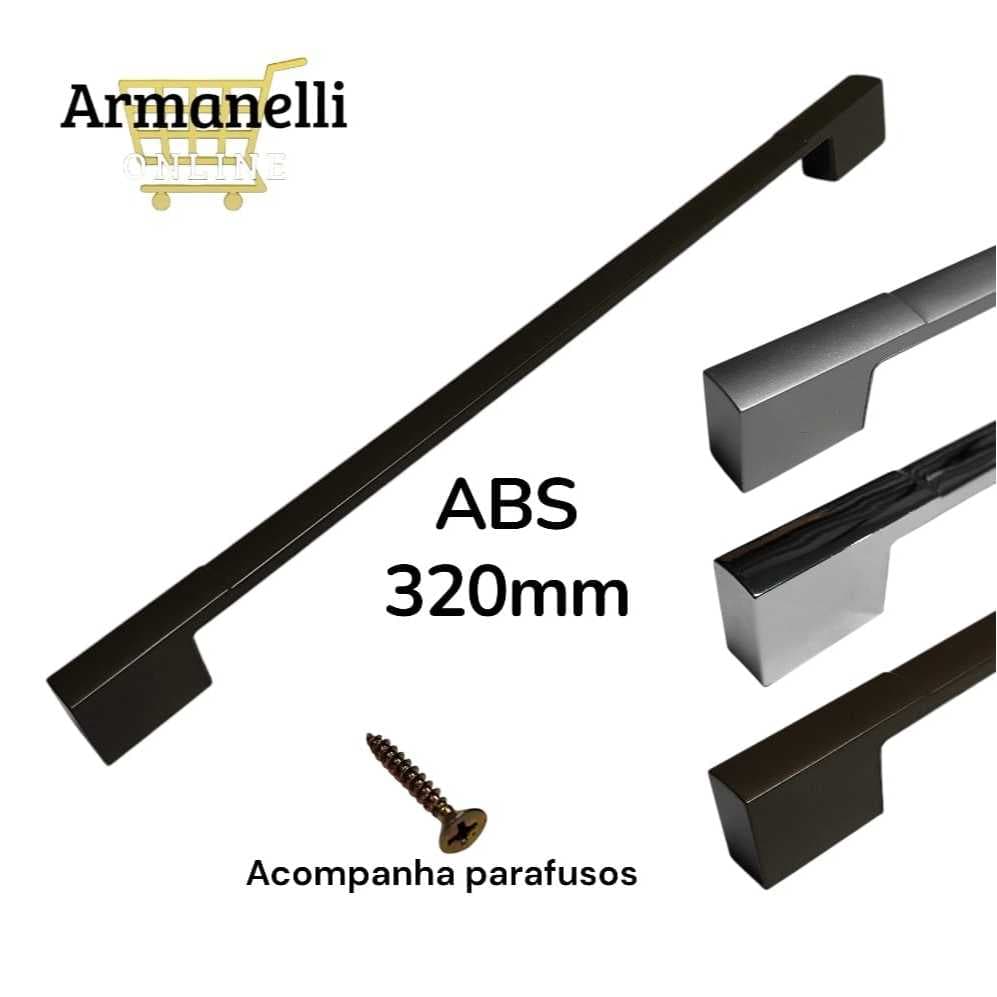 Kit 2/4 Puxadores De Gaveta Porta Armário Móveis Sense Plástico Nylon Injetado 320mm