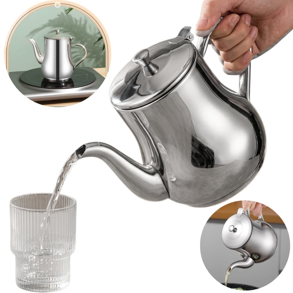 Bule Inox 680ml Térmico Para Café Chá Leite Servir Armazenar Bebidas Cozinha Resistente Prático