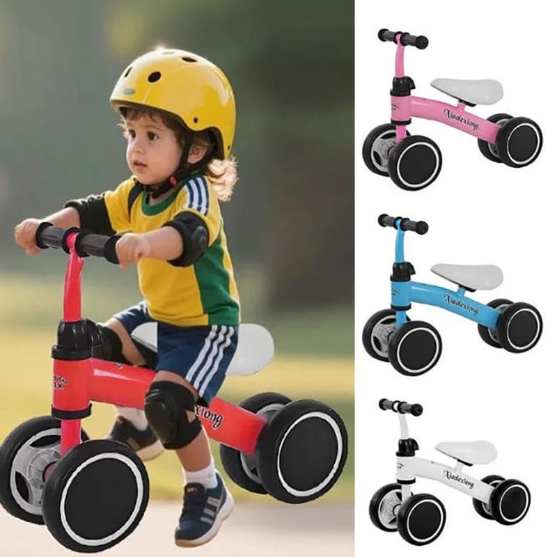 Bicicleta De Equilíbrio Para Crianças Andador bebê Infantil Sem Pedal 4 Rodas kids Presente de Natal quadriciclo  P14