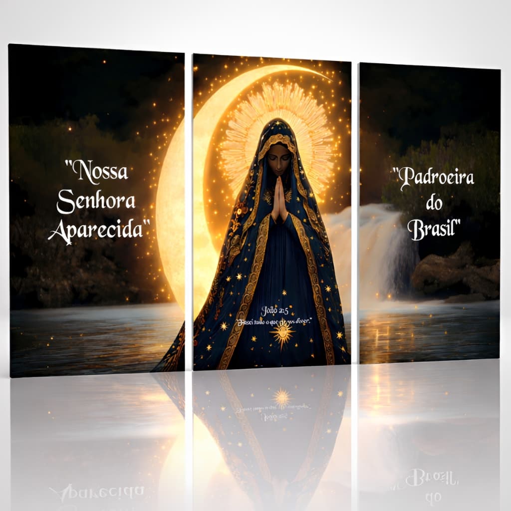 Quadro Decorativo Sala Nossa Senhora Aparecida Padroeira Quarto 4k 122x60