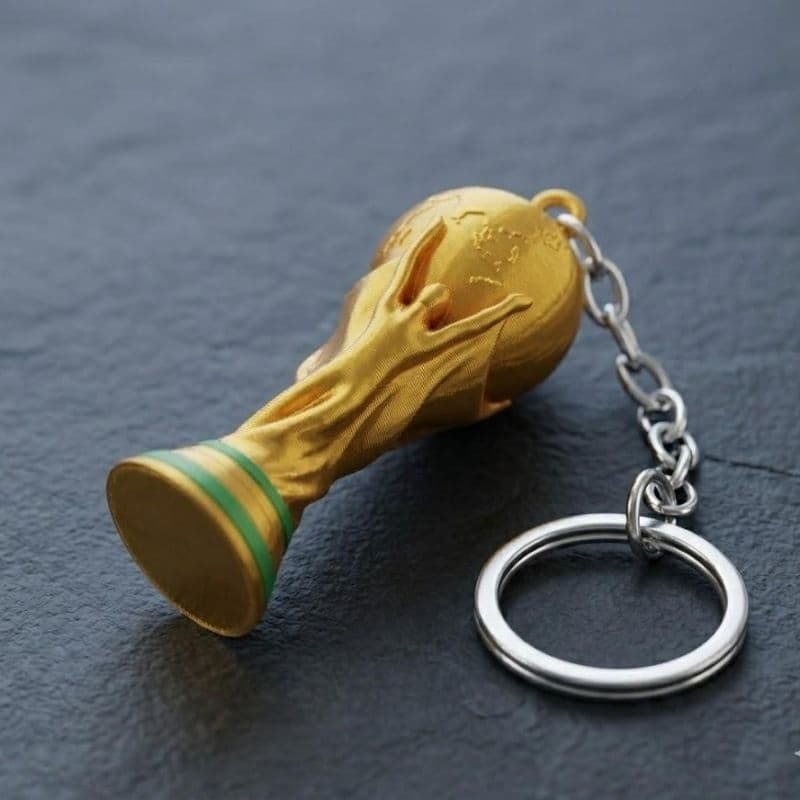 kit Chaveiros Taça da Copa do Mundo Miniatura Troféu Futebol Colecionável