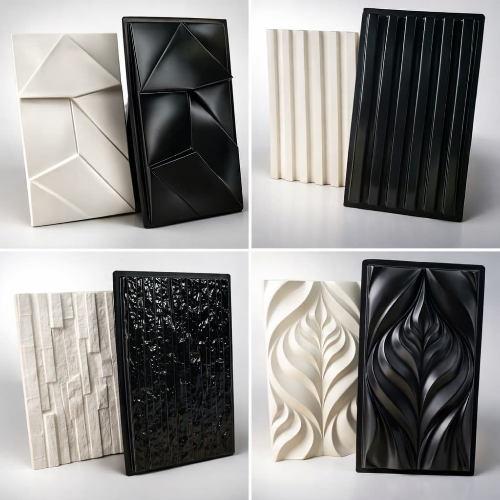 Kit Com 4 Formas 3D Para Gesso 4 Moldes 3D Painel em Gesso ou Cimento area interna e externa