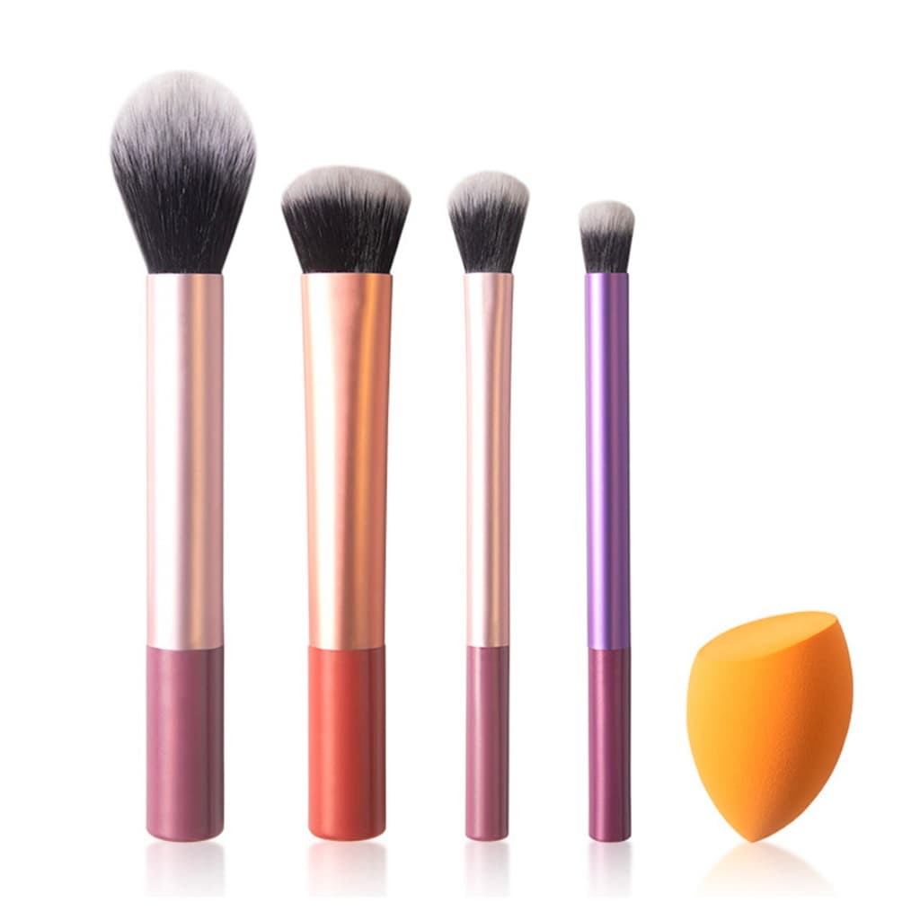 Kit de Pincéis de Maquiagem Profissional + Esponja | Acabamento Perfeito - Make Impecável Todos os Dias