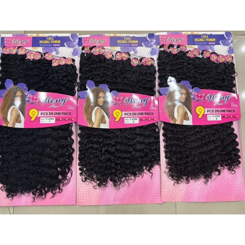 Cabelo cacheado com cachos Weng Orgânico F-2588 80cm 330g