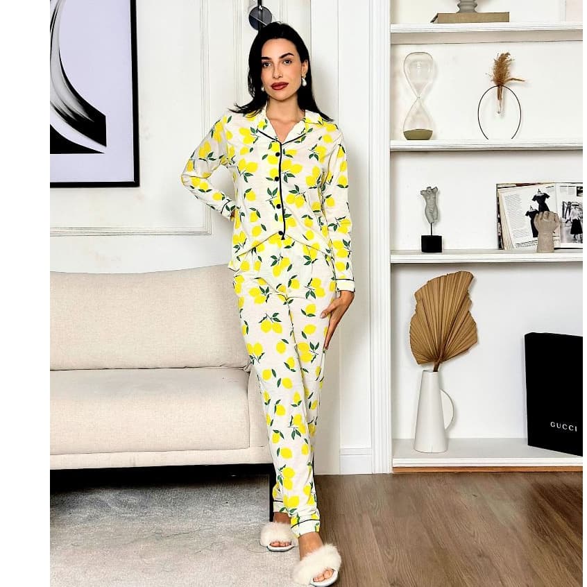 Pijama longo blogueirinha americano calça e blusa manga longa botão gestante amamentação inverno
