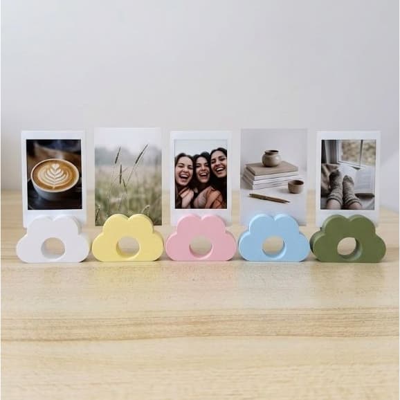 ☁️ Kit com 2 Porta Retratos para Foto e Polaroid – Suporte Flor Decorativo Presente Criativo