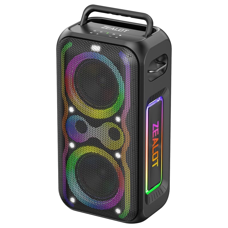 Caixa de Som Bluetooth ZEALOT PT21 Boombox 200W 48000mAh Portátil TWS IPX5 Potente Alta Performance Power Bank Carga Ráp