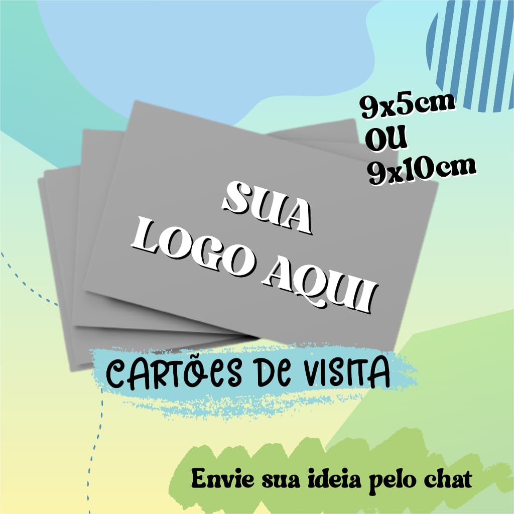 Cartão de Visita Couchê 250g 9x5cm 9x10cm Frente OU Frente E Verso Personalizado Logo Empresa Sua Arte Aqui